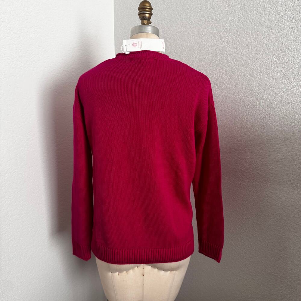 Lilly Pulitzer Crewneck Sweater Magenta Hot Pink Size S NWT Knit Pullover - Picture 3 of 11